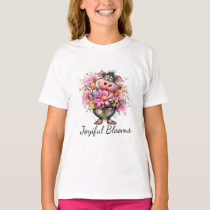 Camiseta Infantil Floral Porca Blooms Alegres