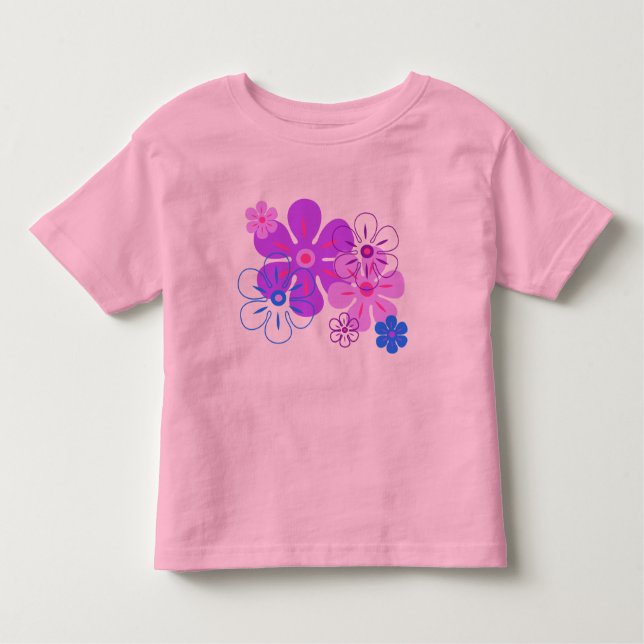 Camiseta Infantil Floral retro havaiano da chuva da flor (Frente)