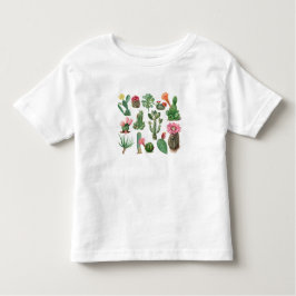 Camiseta Infantil Flores Coloridas De Cactus E Suculentos