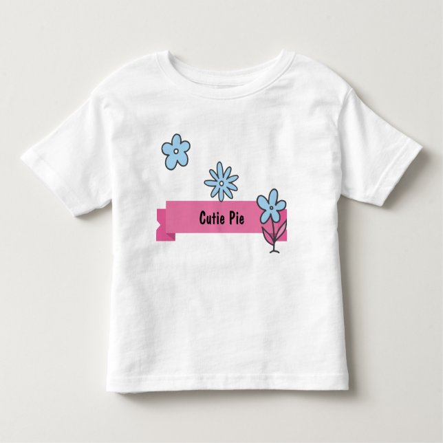 Camiseta Infantil Flores de Cartoon Personalizadas de Pizza Cutie (Frente)