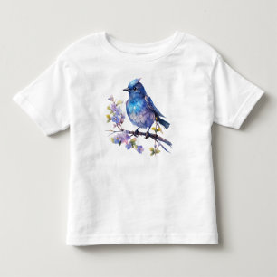 Camiseta Infantil Flores de Pássaro de Fada aquarela Clipart-73611