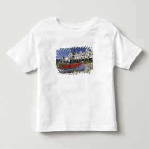 Camiseta Infantil Flores de Primavera e Estação de Trem Histórica,