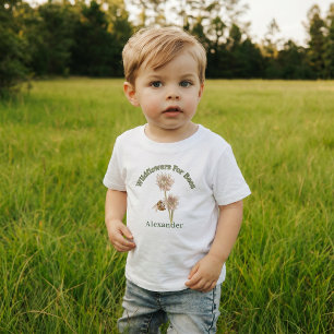 Camiseta Infantil Flores Silvestres Botânicas Personalizadas de Abel