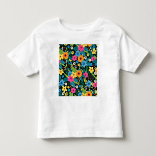 Camiseta Infantil Flores Vibrantes Ditsy Padrão Floral-43785
