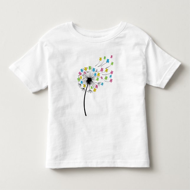 Camiseta Infantil Flying cute bears dandelion flow (Frente)