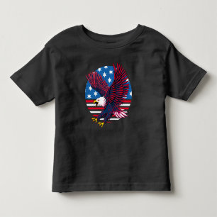 Camiseta Infantil Flying Eagle e American Flag
