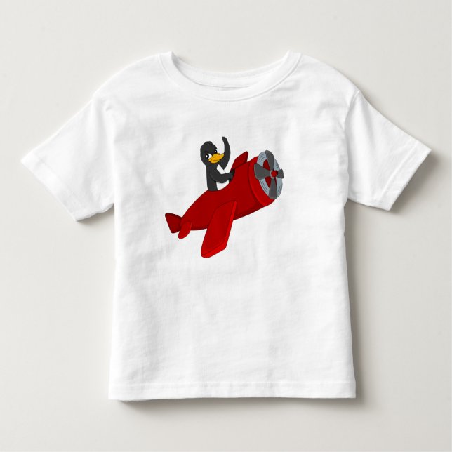 Camiseta Infantil Flying penguing cartoon toddler t-shirt (Frente)