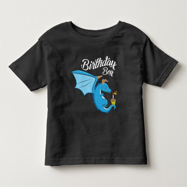 Camiseta Infantil Fogo da vela do cupcake do presente do dragão do (Frente)