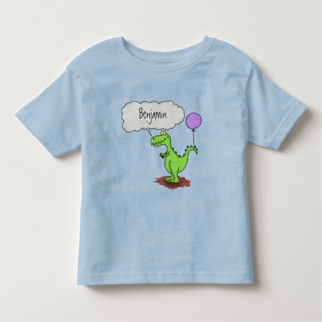 Camiseta Infantil Fogo giro em forma de cartoon verde e engraçado (Frente)