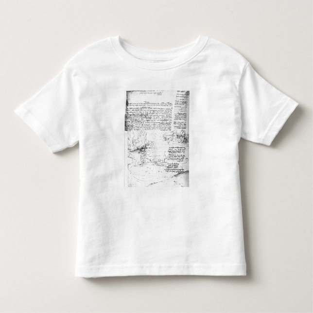 Camiseta Infantil Fol.145v-a, página do caderno de da Vinci (Frente)