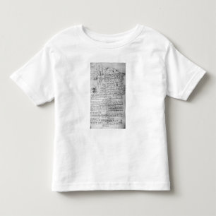Camiseta Infantil Fol.145v-b, página do caderno de da Vinci