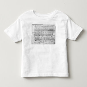 Camiseta Infantil Folha autógrafo da contagem para o opus da