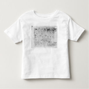 Camiseta Infantil Folha autógrafo da contagem para o opus do bemol