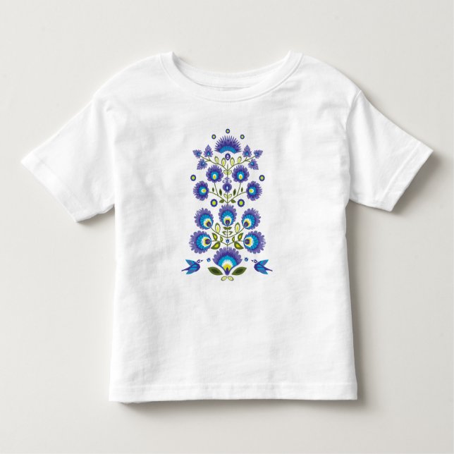 Camiseta Infantil Folha Azul e Verde (Frente)