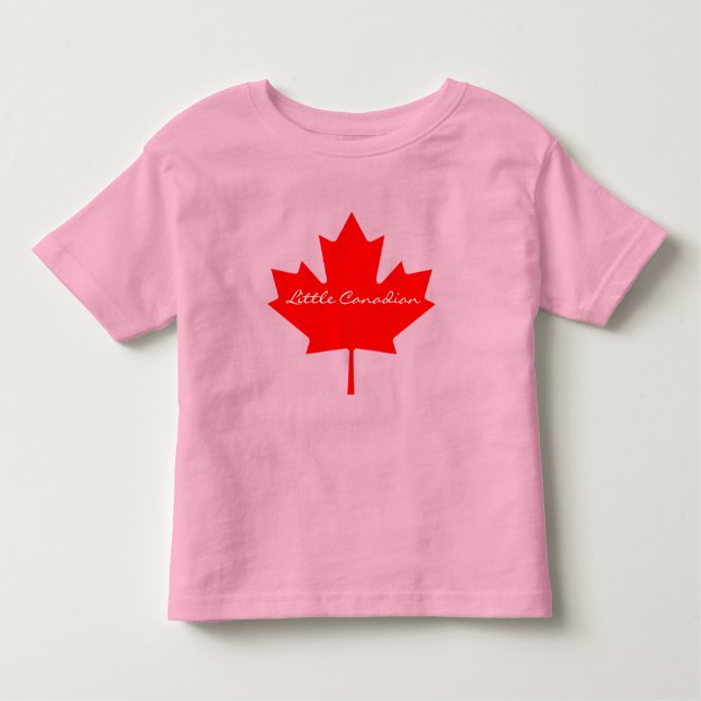 Camiseta Infantil Folha de Maçal Vermelho canadense branca Canadá (Frente)