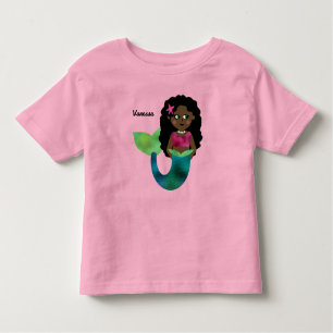 Camiseta Infantil Folha personalizada do falso da sereia do