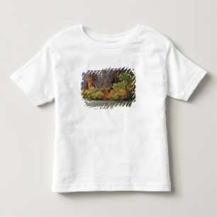 Camiseta Infantil Folhagem de outono ao longo do rio Virgin perto do
