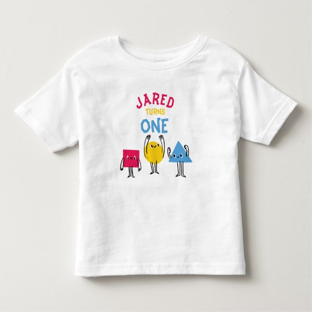 Camiseta Infantil Formas Bastantes Primeira Celebração de Aniversári (Frente)