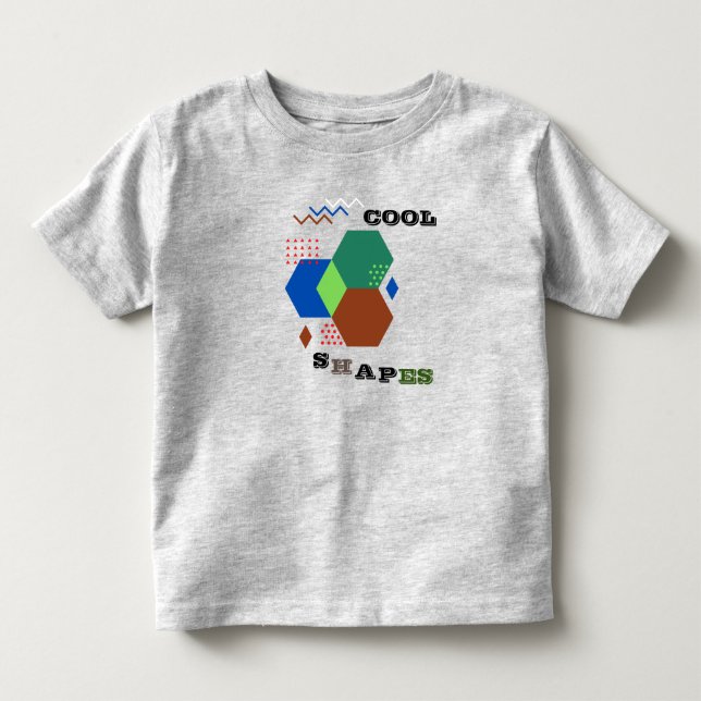Camiseta Infantil   Formas Fofas para Bebês Cinza  (Frente)