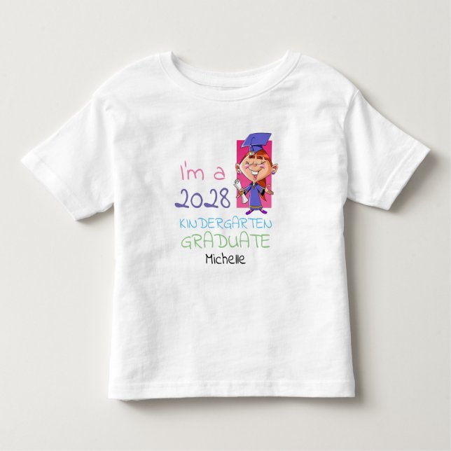 Camiseta Infantil Formatura No Jardim De Infância Menina Desenho Ani (Frente)