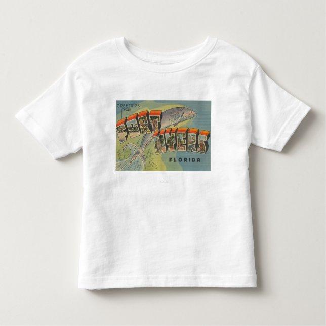 Camiseta Infantil Fort Myers, Florida - grandes cenas da letra (Frente)