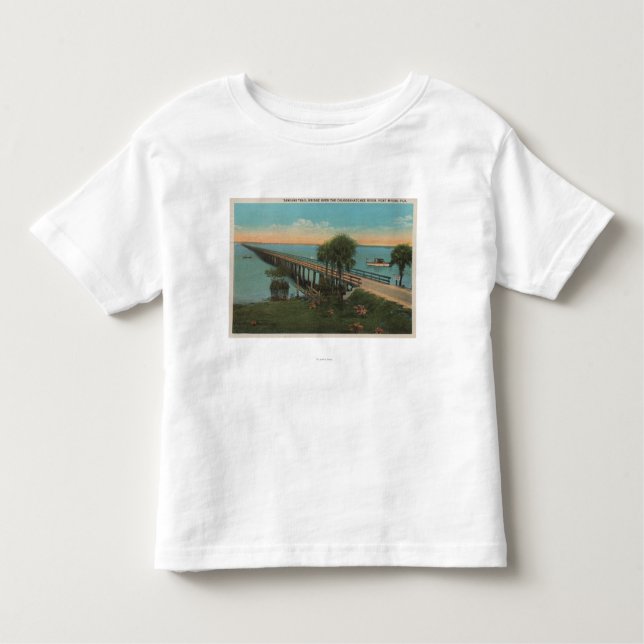 Camiseta Infantil Fort Myers, Florida - vista da fuga Bridg de (Frente)