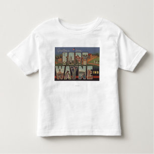 Camiseta Infantil Fort Wayne, Indiana - grandes cenas 3 da letra
