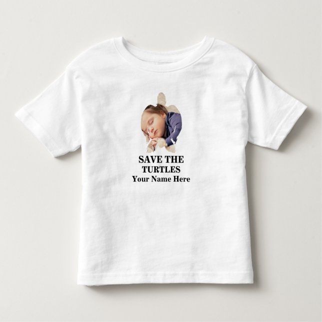 Camiseta Infantil Foto da tartaruga marinha personalizada para salva (Frente)