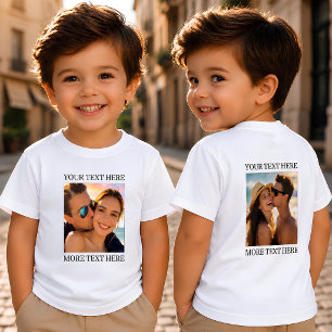 Camiseta Infantil Foto e Texto Personalizados em Duas Faces
