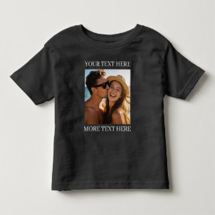 Camiseta Infantil Foto e Texto Preto Personalizado