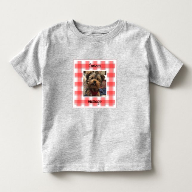 Camiseta Infantil Foto personalizada, Xadrez de fazendeiros brancos  (Frente)