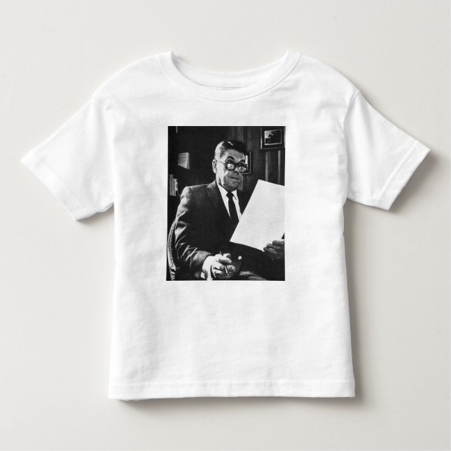 Camiseta Infantil Fotografia de Ronald Reagan (Frente)