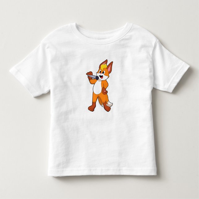 Camiseta Infantil Fox como Cantor com Microfone (Frente)