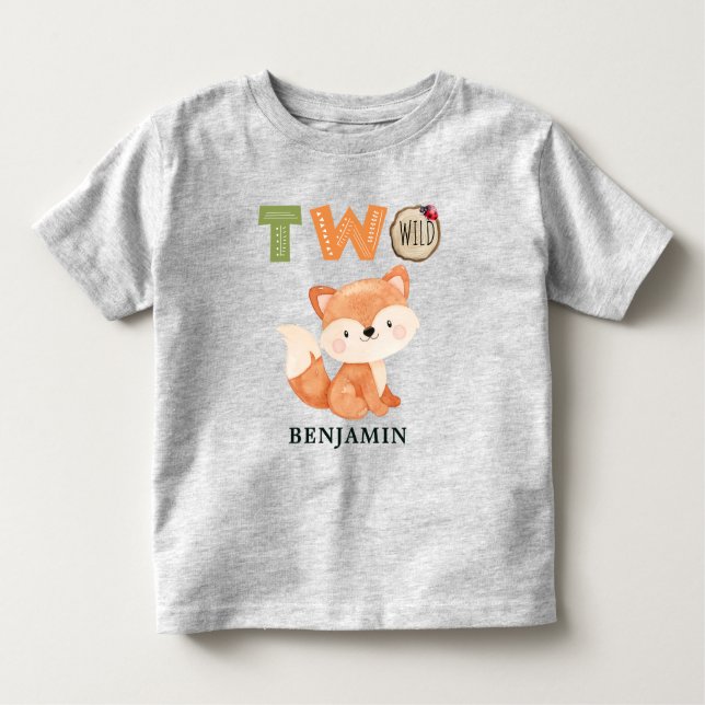 Camiseta Infantil Fox Personalizada Dois segundos aniversários Selva (Frente)