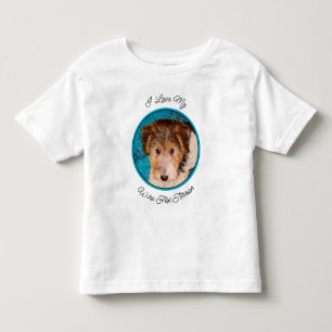 Camiseta Infantil Fox Terrier Puppy Painting - Arte Original De Cão