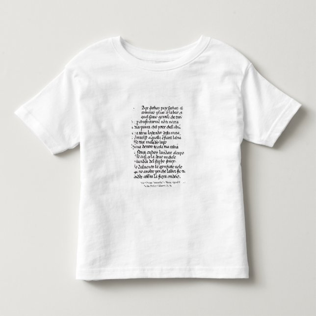 Camiseta Infantil Fragmento do Divina Commedia de Dante ' (Frente)