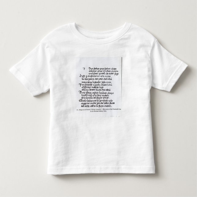 Camiseta Infantil Fragmento do Divina Commedia de Dante ' (Frente)