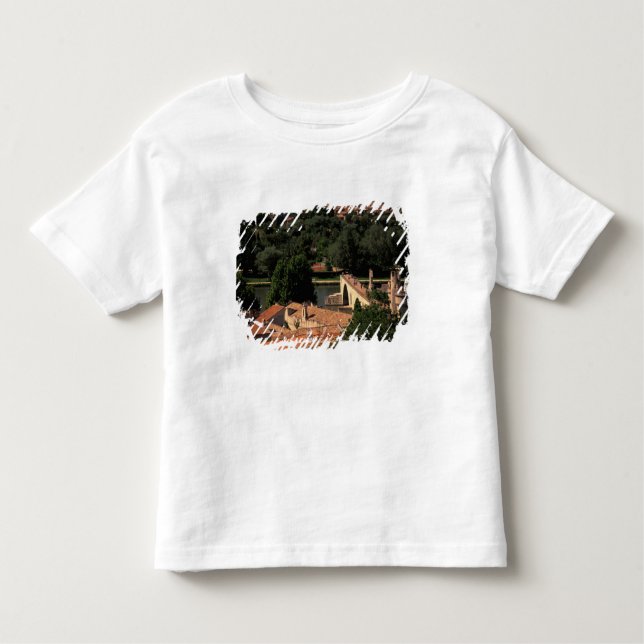 Camiseta Infantil França, Avignon, Provence. Rua Pont, Benezet. (Frente)