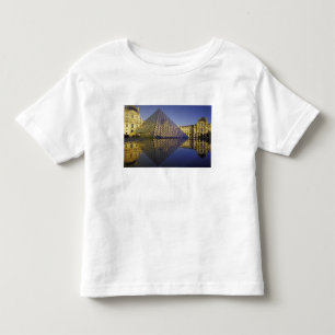 Camiseta Infantil FRANÇA, Paris Reflexo, Pirâmide. O Louvre