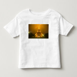 Camiseta Infantil França, Paris. Torre Eiffel iluminada às 3