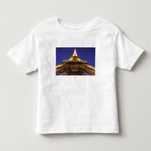 Camiseta Infantil FRANÇA, Torre Eiffel de Paris, vista noturna