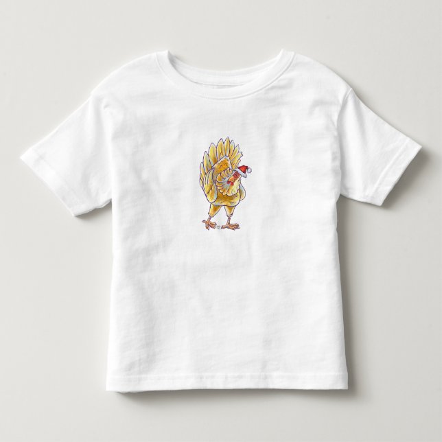 Camiseta Infantil Frango de Natal (Frente)