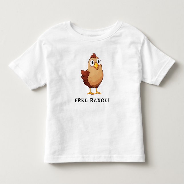 Camiseta Infantil Frango Marrom Fofo Adorável de Criação Solta (Frente)