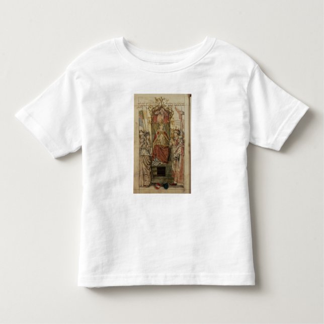 Camiseta Infantil Frederico III cercado por Príncipe Eleitores (Frente)