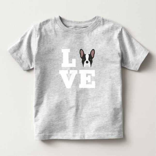 Camiseta Infantil Frenchie Love | Bulldog Francês (Frente)