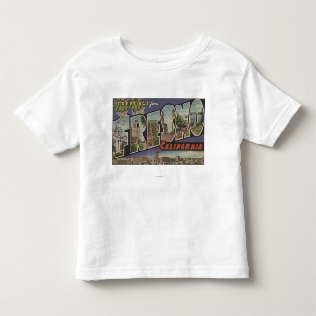Camiseta Infantil Fresno, Califórnia - grandes cenas da letra (Frente)