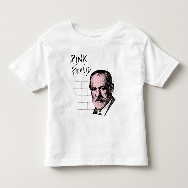 Camiseta Infantil Freud cor-de-rosa Sigmund Freud (Frente)