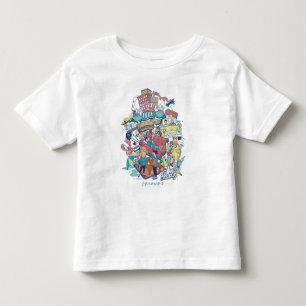 Camiseta Infantil FRIENDS™ Colagem de Desenhos Animados