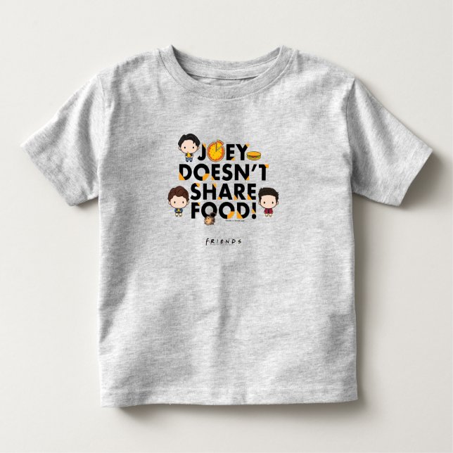 Camiseta Infantil FRIENDS™ | Joey Doesn't Share Food Chibi (Frente)
