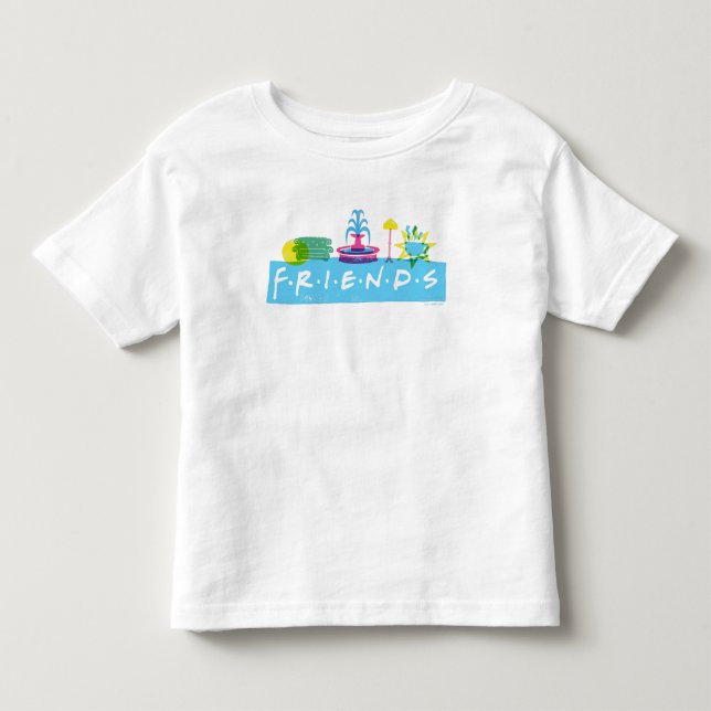 Camiseta Infantil FRIENDS™ | Logotipo com Ícones (Frente)
